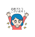 【お祝い】女の子スタンプ（個別スタンプ：9）