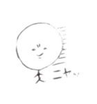 えんぴつ 手書き ・棒にんげん（個別スタンプ：2）