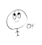 えんぴつ 手書き ・棒にんげん（個別スタンプ：3）