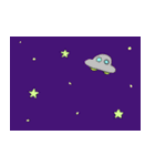 女の子読書編み物宇宙船車季節お祝い（個別スタンプ：12）