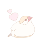 【日常会話】ゆるふわクリーム文鳥（個別スタンプ：4）