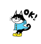 雨がっぱにゃんこスタンプ（個別スタンプ：1）