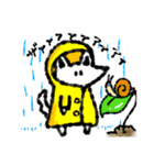 たまに口が悪いモノクロ犬(梅雨〜夏ver)（個別スタンプ：9）