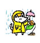 たまに口が悪いモノクロ犬(梅雨〜夏ver)（個別スタンプ：10）