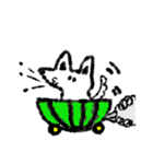 たまに口が悪いモノクロ犬(梅雨〜夏ver)（個別スタンプ：32）