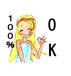 女の子が100％気持ちを込めて伝えます。（個別スタンプ：7）