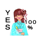 女の子が100％気持ちを込めて伝えます。（個別スタンプ：25）