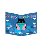 お誕生日★お祝いメッセージ【黒猫☆動く】（個別スタンプ：3）