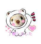ハンドメイドくまちゃん通年使える敬語（個別スタンプ：4）