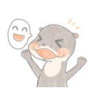 コツメカワウソのクレヨン風スタンプ（個別スタンプ：8）