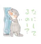 コツメカワウソのクレヨン風スタンプ（個別スタンプ：15）
