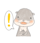 コツメカワウソのクレヨン風スタンプ（個別スタンプ：24）