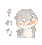 コツメカワウソのクレヨン風スタンプ（個別スタンプ：25）