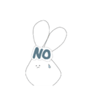 顔に文字が埋め込まれたうさぎ2（個別スタンプ：2）