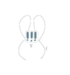 顔に文字が埋め込まれたうさぎ2（個別スタンプ：3）