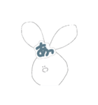 顔に文字が埋め込まれたうさぎ2（個別スタンプ：7）