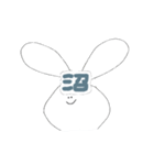 顔に文字が埋め込まれたうさぎ2（個別スタンプ：29）