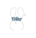 顔に文字が埋め込まれたうさぎ2（個別スタンプ：32）