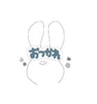 顔に文字が埋め込まれたうさぎ2（個別スタンプ：36）