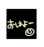 文字だけ。あいさつ。（個別スタンプ：1）