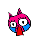 あゆみの落書き1 ピンク猫.ver（個別スタンプ：3）