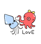 恋するイカくん＆タコちゃん（個別スタンプ：1）
