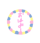 パステル文字スタンプ（個別スタンプ：7）