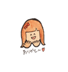 リボンを付けた女の子（個別スタンプ：1）