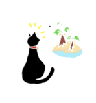 無表情な黒猫 2（個別スタンプ：2）