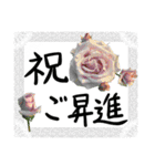 薔薇＋白レース＋手書きお祝い言葉（個別スタンプ：23）