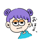 ポップな女の子とうさぎ（個別スタンプ：3）