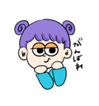 ポップな女の子とうさぎ（個別スタンプ：18）