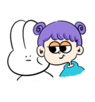 ポップな女の子とうさぎ（個別スタンプ：24）