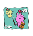 チェロねことチェロうさぎの仲良しスタンプ（個別スタンプ：11）