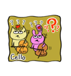 チェロねことチェロうさぎの仲良しスタンプ（個別スタンプ：23）