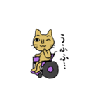 車椅子ねこの挨拶（個別スタンプ：3）