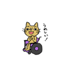 車椅子ねこの挨拶（個別スタンプ：21）