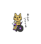 車椅子ねこの挨拶（個別スタンプ：23）