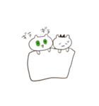しろいふたりのやつ（個別スタンプ：1）