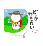 おうちで白こけしスタンプ（個別スタンプ：13）
