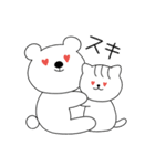 前髪猫と白いクマ（個別スタンプ：26）