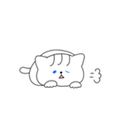 前髪猫と白いクマ（個別スタンプ：36）