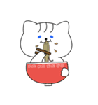 前髪猫と白いクマ（個別スタンプ：40）