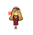 いろんな色の女の子達（個別スタンプ：8）