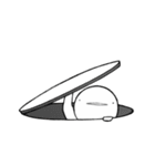 白い小人～もくして編～（個別スタンプ：13）