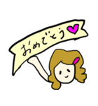 手書きの女の子スタンプ★（個別スタンプ：3）