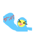 青のパーカーのインコ（個別スタンプ：4）