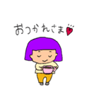 オカッパちゃんとロングちゃん（個別スタンプ：25）
