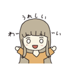 シンプルなほんわかおんなのこ（個別スタンプ：3）