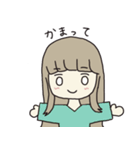 シンプルなほんわかおんなのこ（個別スタンプ：9）